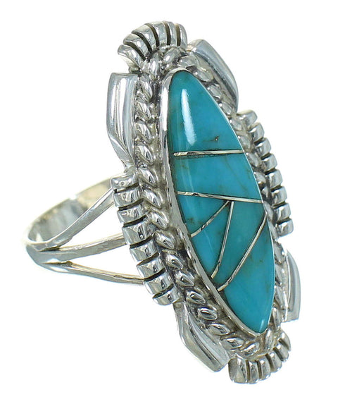 Turquoise Authentic Sterling Silver Southwestern Ring Size 7-3/4 QX85122